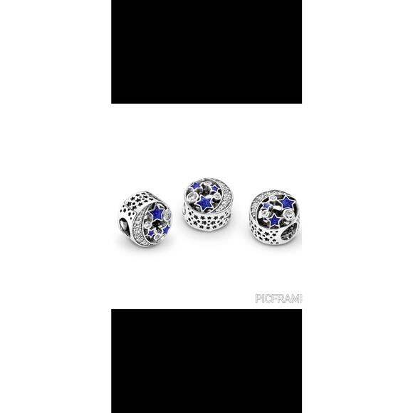 Pandora Shimmering Midnight Blue Enamel Vintage Night Sky - Picture 2 of 3